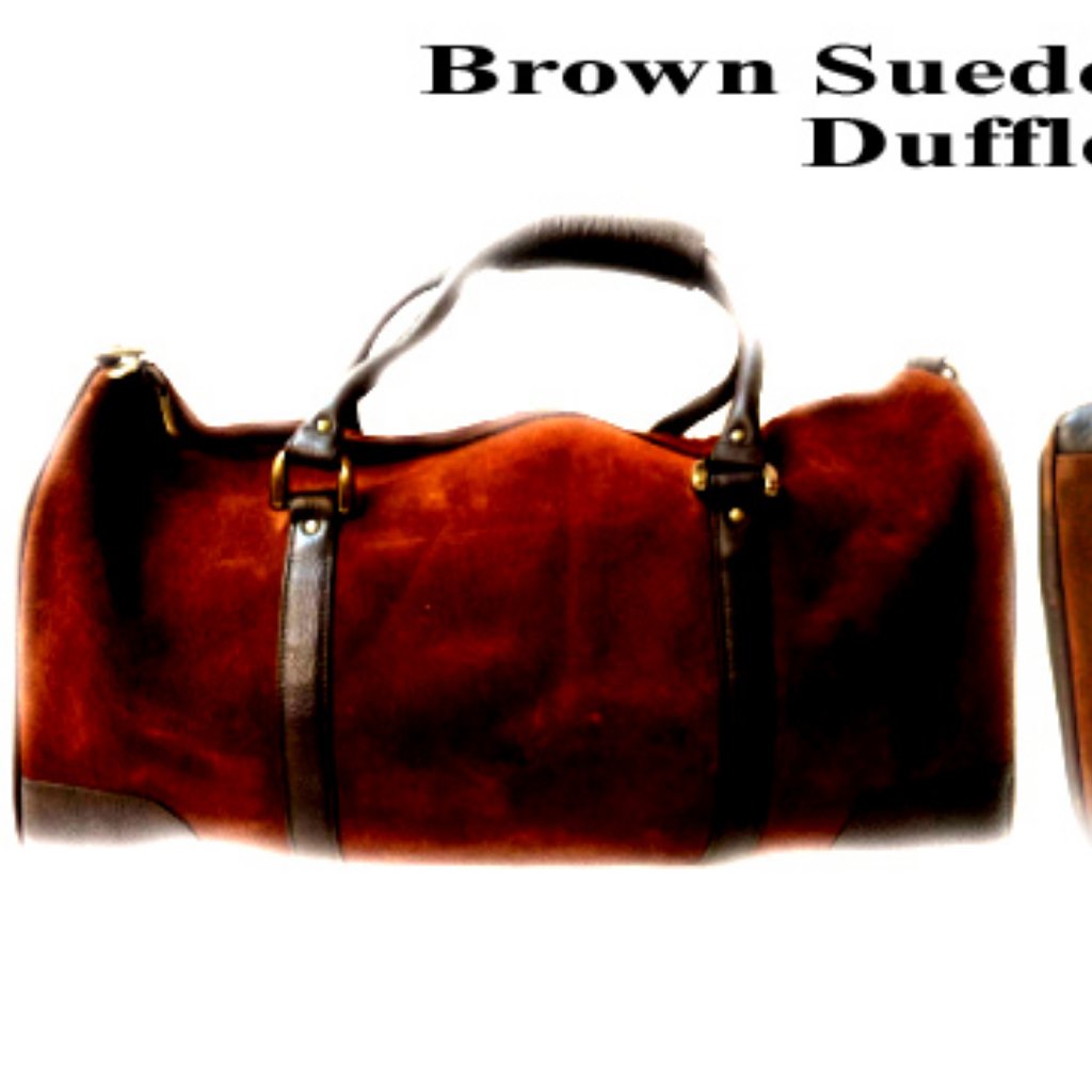 New Brown Genuine Suede & Leather Duffel Bag